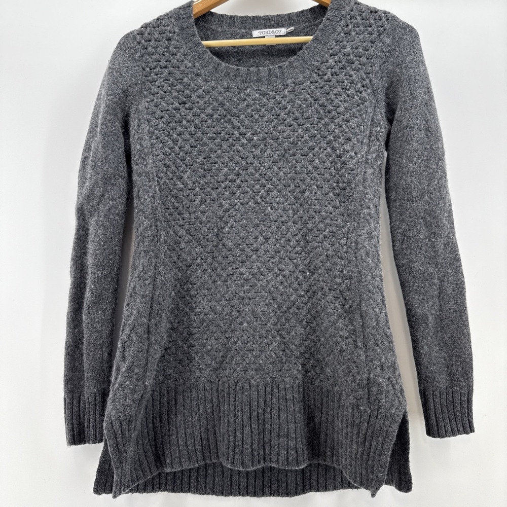 Toad Co Sweater Women's‎ Gray Sweater Lambswool Crew Preppy  Minimalist Small